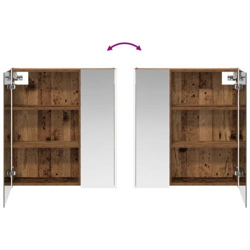 Шкаф с огледало за баня Старо дърво 63,5 x 15,5 x 70 см