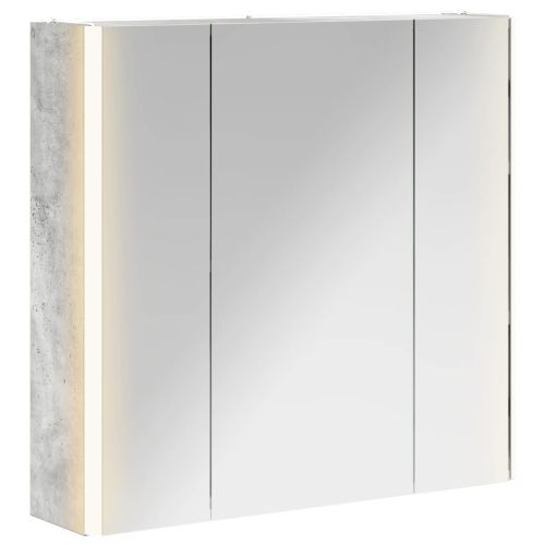 Шкаф с огледало за баня Циментено сиво 63,5 x 15,5 x 60,5 см