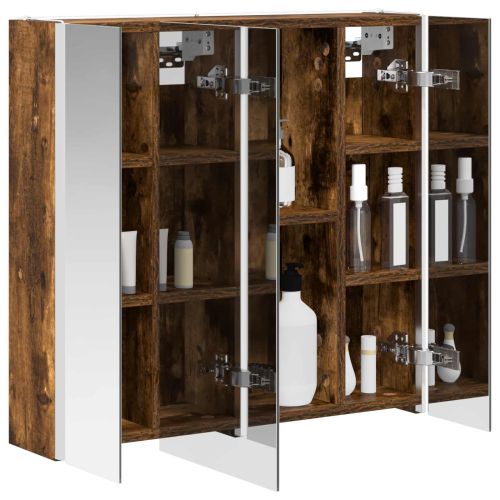 Шкаф с огледало за баня Димян дъб 63,5 x 15,5 x 60,5 см