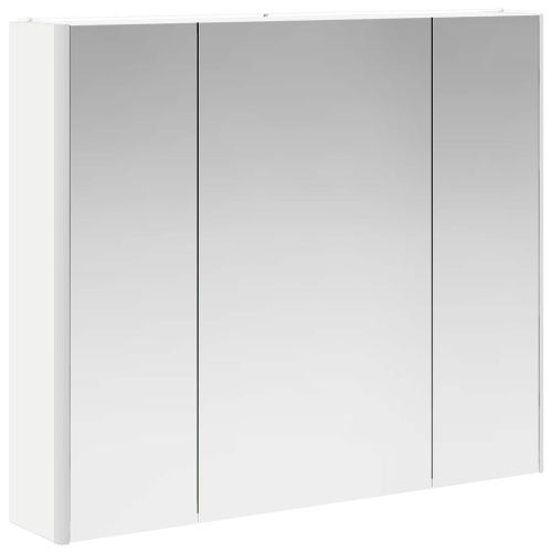 Шкаф с огледало за баня Бяло 83,5 x 15,5 x 70 см