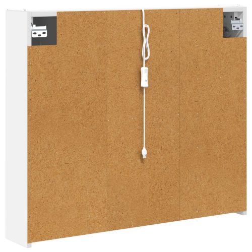 Шкаф с огледало за баня Бяло 83,5 x 15,5 x 70 см