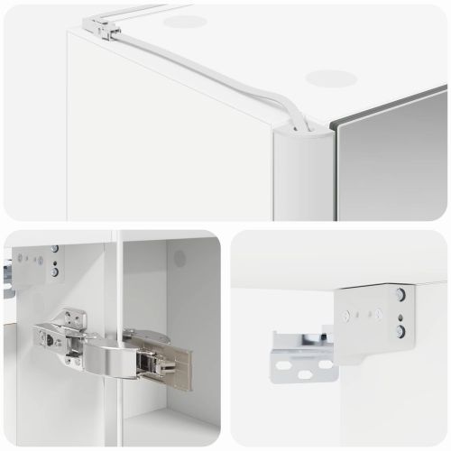 Шкаф с огледало за баня Бяло 83,5 x 15,5 x 70 см