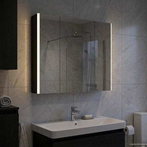 Шкаф с огледало за баня Черния дъб 83,5 x 15,5 x 70 см