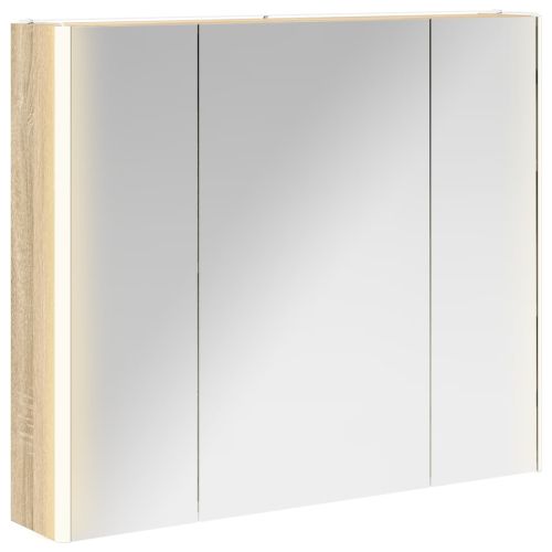 Шкаф с огледало за баня Сонома дъб 83,5 x 15,5 x 70 см