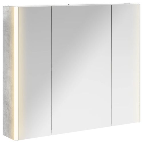 Шкаф с огледало за баня Циментено сиво 83,5 x 15,5 x 70 см