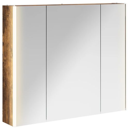 Шкаф с огледало за баня Димян дъб 83,5 x 15,5 x 70 см