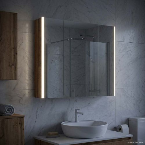 Шкаф с огледало за баня Старо дърво 83,5 x 15,5 x 70 см