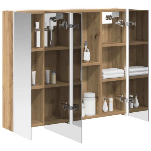 Шкаф с огледало за баня Дъб Артизан 83,5 x 15,5 x 70 см