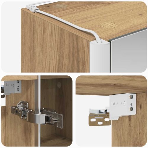 Шкаф с огледало за баня Дъб Артизан 83,5 x 15,5 x 70 см