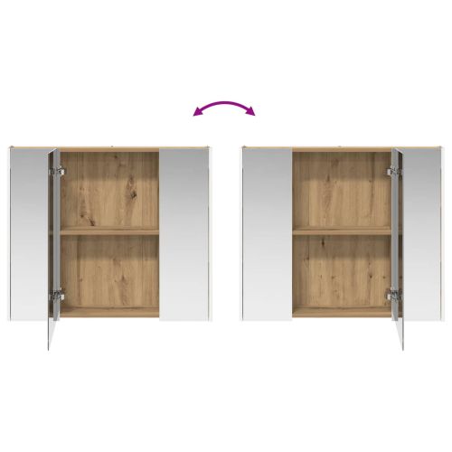 Шкаф с огледало за баня Дъб Артизан 83,5 x 15,5 x 70 см