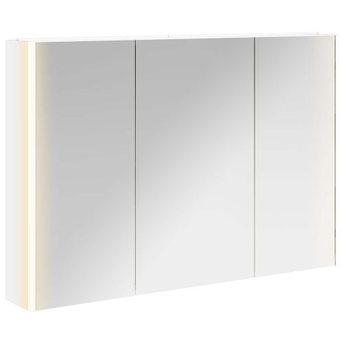 Шкаф с огледало за баня Бяло 103,5 x 15,5 x 70 см