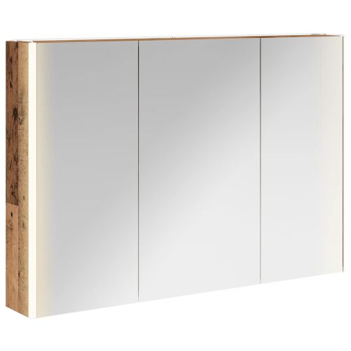 Шкаф с огледало за баня Старо дърво 103,5 x 15,5 x 70 см