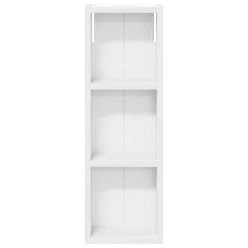 Банен стенен шкаф с рафт със съхранение Бял 20 x 10 x 60,5 см