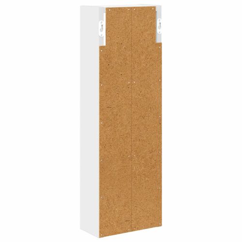 Банен стенен шкаф с рафт със съхранение Бял 20 x 10 x 60,5 см
