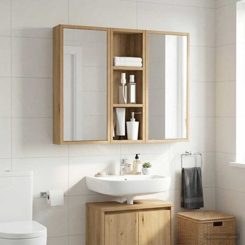 Банен стенен шкаф с рафт Дъб Артизан 20 x 10 x 60,5 см