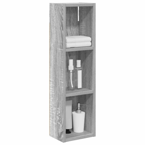 Банен стенен шкаф с рафт Сиво Сонома 20 x 14 x 70 см
