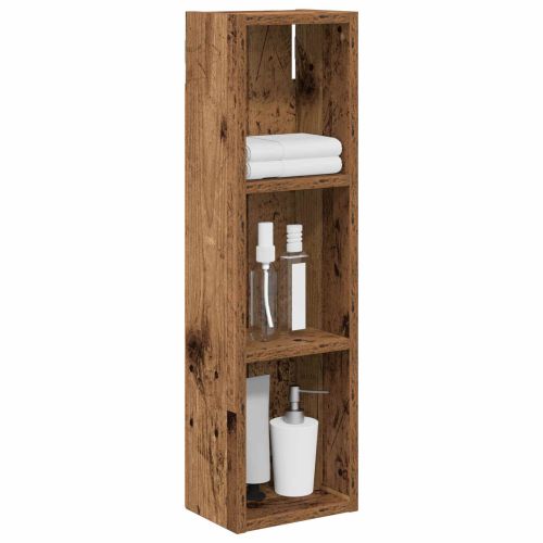 Банен стенен шкаф с рафт Старо дърво 20 x 14 x 70 см