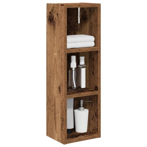 Банен стенен шкаф с рафт Старо дърво 20 x 16 x 62,5 см