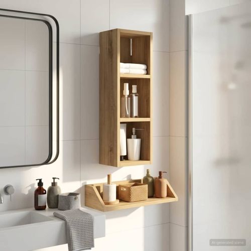 Банен стенен шкаф с рафт Дъб Артизан 20 x 16 x 62,5 см