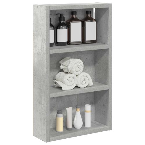 Банен стенен шкаф с рафт Бетонно Сиво 30 x 10 x 50 см