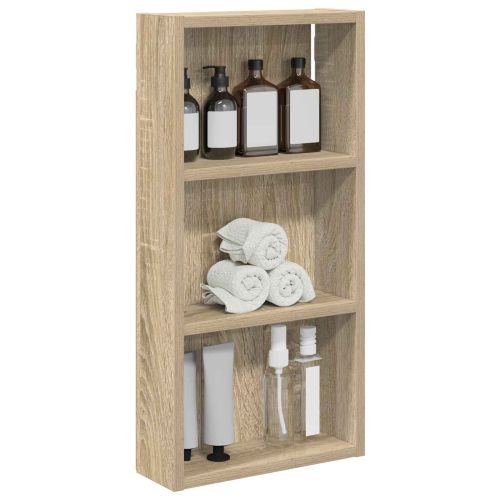 Банен стенен шкаф с рафт Сонома дъб 30 x 10 x 60,5 см