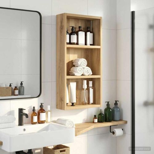 Банен стенен шкаф с рафт Дъб Артизан 30 x 10 x 60,5 см