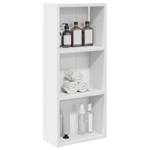 Банен стенен шкаф Бял 30 x 14 x 70 см Инженерен дървен материал
