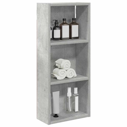 Банен стенен шкаф с рафт Бетонно Сиво 30 x 14 x 70 см