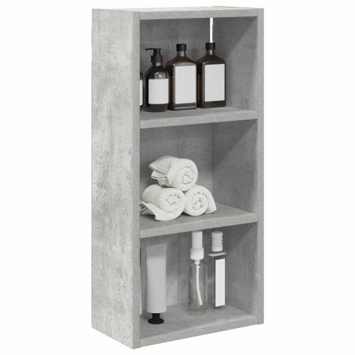 Банен стенен шкаф с рафт Бетонно Сиво 30 x 16 x 62,5 см
