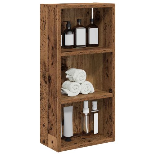 Банен стенен шкаф с рафт Старо дърво 30 x 16 x 62,5 см