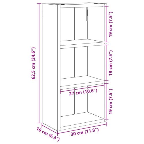Банен стенен шкаф с рафт Дъб Артизан 30 x 16 x 62,5 см