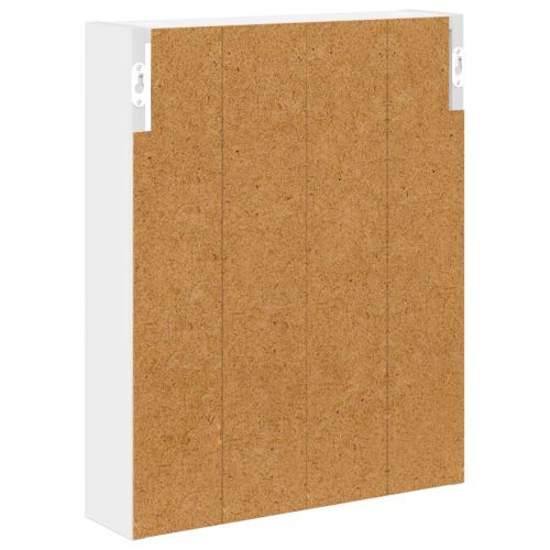 Банен стенен шкаф Бял 40 x 10 x 50 см Инженерен дървен материал