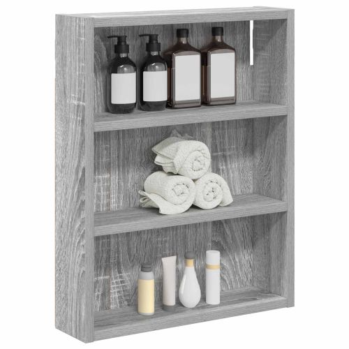 Банен стенен шкаф с рафт Сиво Сонома 40 x 10 x 50 см