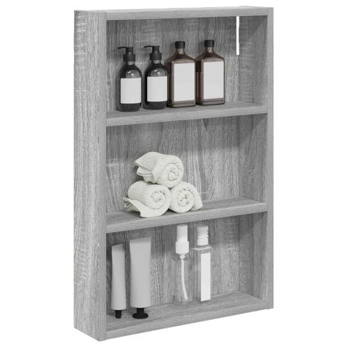 Банен стенен шкаф с рафт Сиво Сонома 40 x 10 x 60,5 см