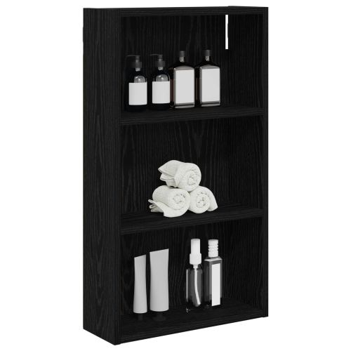 Банен стенен шкаф с рафт Черен Дъб 40 x 14 x 70 см