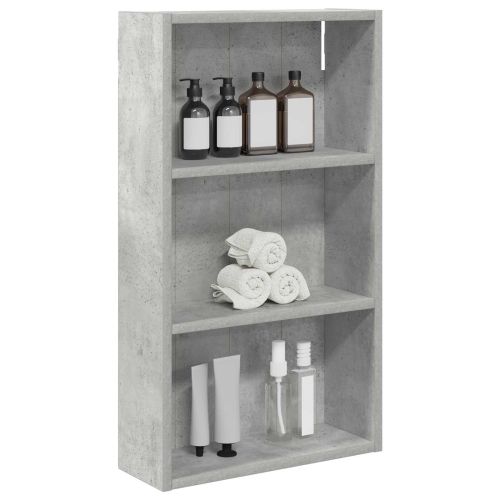 Банен стенен шкаф с рафт Бетонно Сиво 40 x 14 x 70 см
