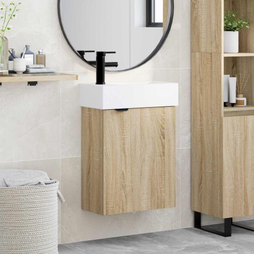 Шкаф за баня със съхранение Сонома дъб 45,5 x 22,5 x 84 см