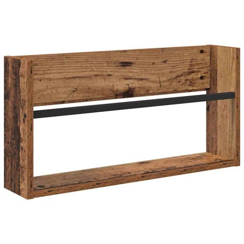Етажерка за списания с рафт 2 pcs Старо дърво 60 x 12 x 30 см