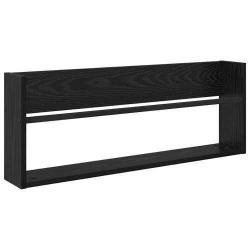 Етажерка за списания с рафт 2 pcs Черния дъб 80 x 12 x 30 см