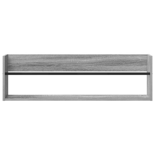 Етажерка за списания с рафт 2 pcs Сив Сонома 100 x 12 x 30 см