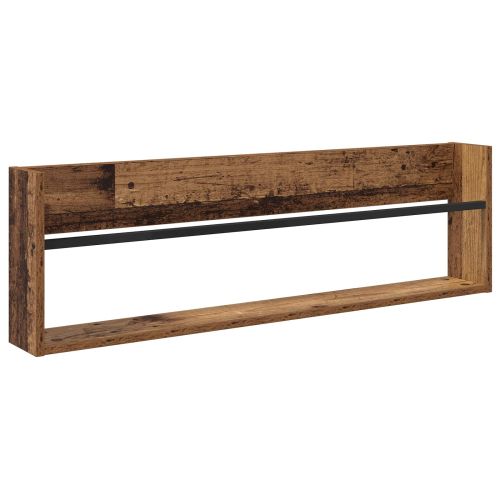 Етажерка за списания с рафт 2 pcs Старо дърво 100 x 12 x 30 см