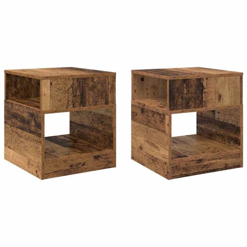 Крайна масичка 2 pcs Старо дърво 40,5 x 40 x 45 см