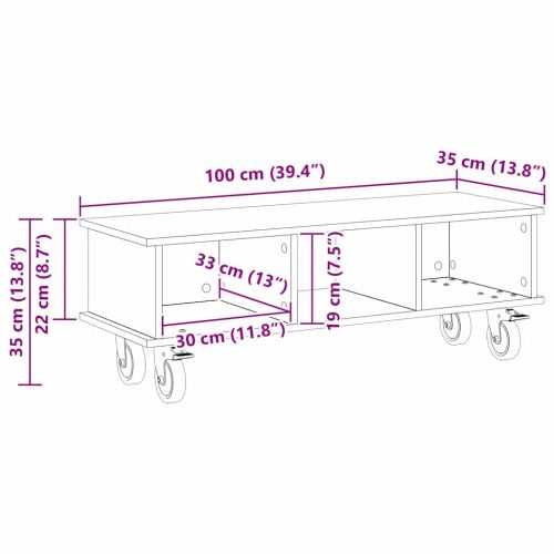ТВ стойка Циментено сиво 100 x 35 x 35 см Инженерно дърво