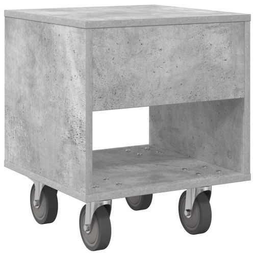 Нощно шкафче Циментено сиво 40,5 x 40 x 48 см Инженерно дърво