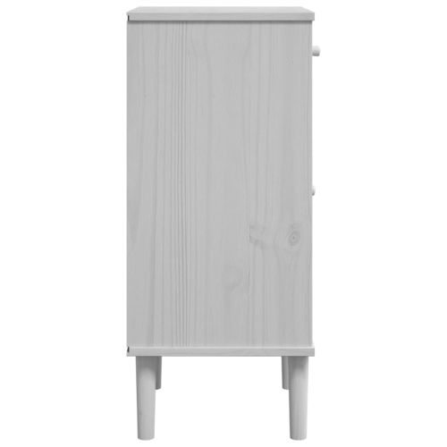 Нощно шкафче SENJA ратанова визия бяло 40x35x80 см бор масив