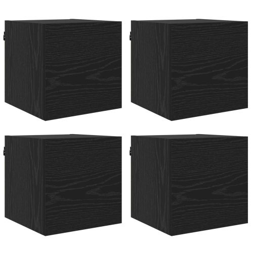 Стенен ТВ кабинет 4 pcs Черен дъб 30,5 x 30 x 30 см