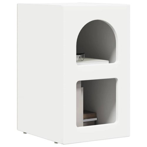 Нощно шкафче Бяло 29.5 x 35 x 50 см Инженерно дърво
