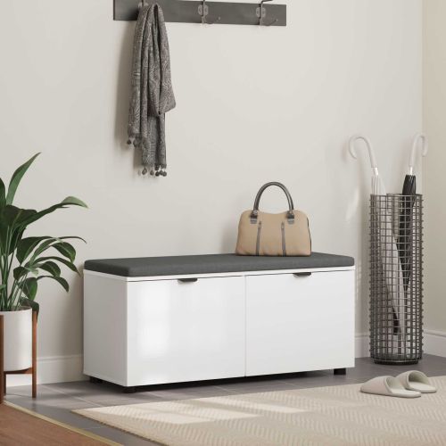 Пейка за коридор с възглавница с рафт Бял 100 x 38 x 46 см