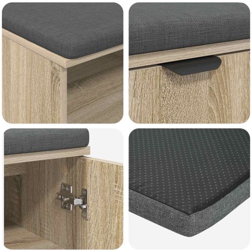 Пейка за коридор с възглавница Сонома дъб 60 x 38 x 46 см