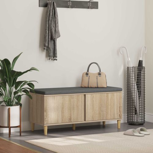 Пейка за коридор с възглавница Сонома дъб 100 x 38 x 46 см